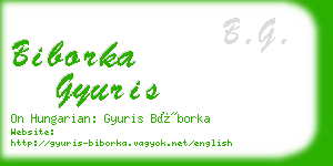 biborka gyuris business card
